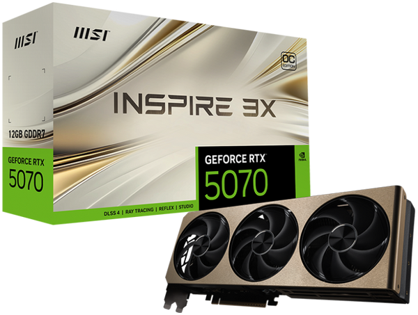 MSI GeForce RTX 5070 12G INSPIRE 3X OC, 12GB