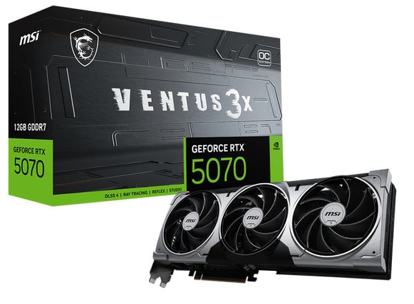 MSI GeForce RTX 5070 12G VENTUS 3X OC, 12GB